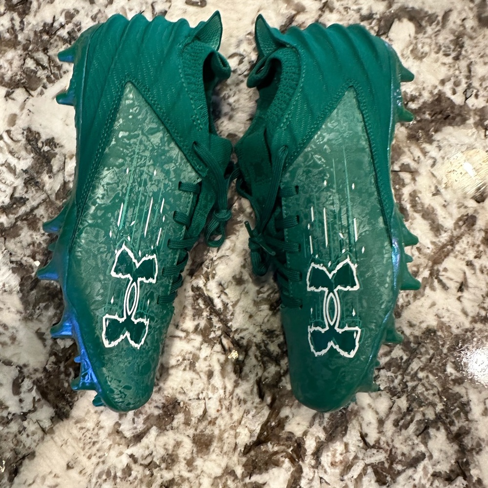 Under Armour Blur Smoke Suede 2.0 MC Football Green 3027978-300 Men's Size 6.5